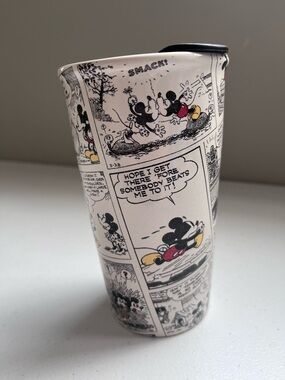 Hallmark Disney Mickey Mouse Comic Strip 16 fl oz Ceramic Travel Tumbler Coffee